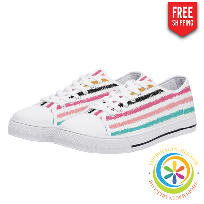 Striped Sensations Ladies Low Top Canvas Shoes Us12 (Eu44)