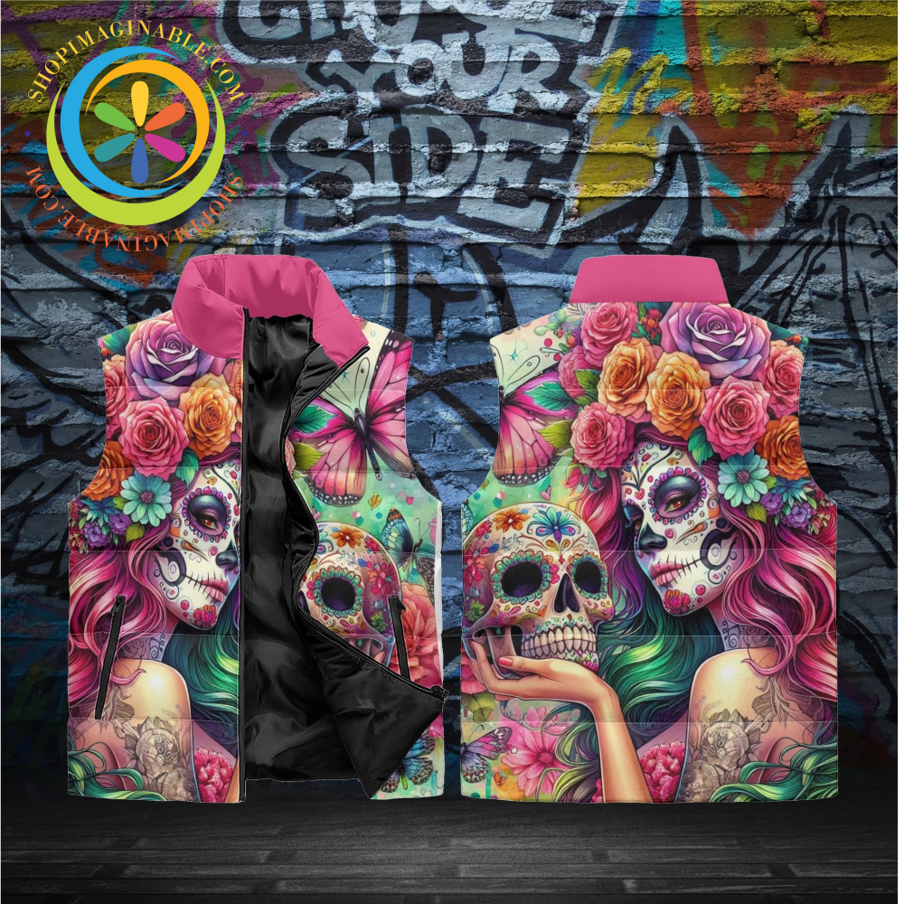 Sugar Skull Fairy Puffer Vest