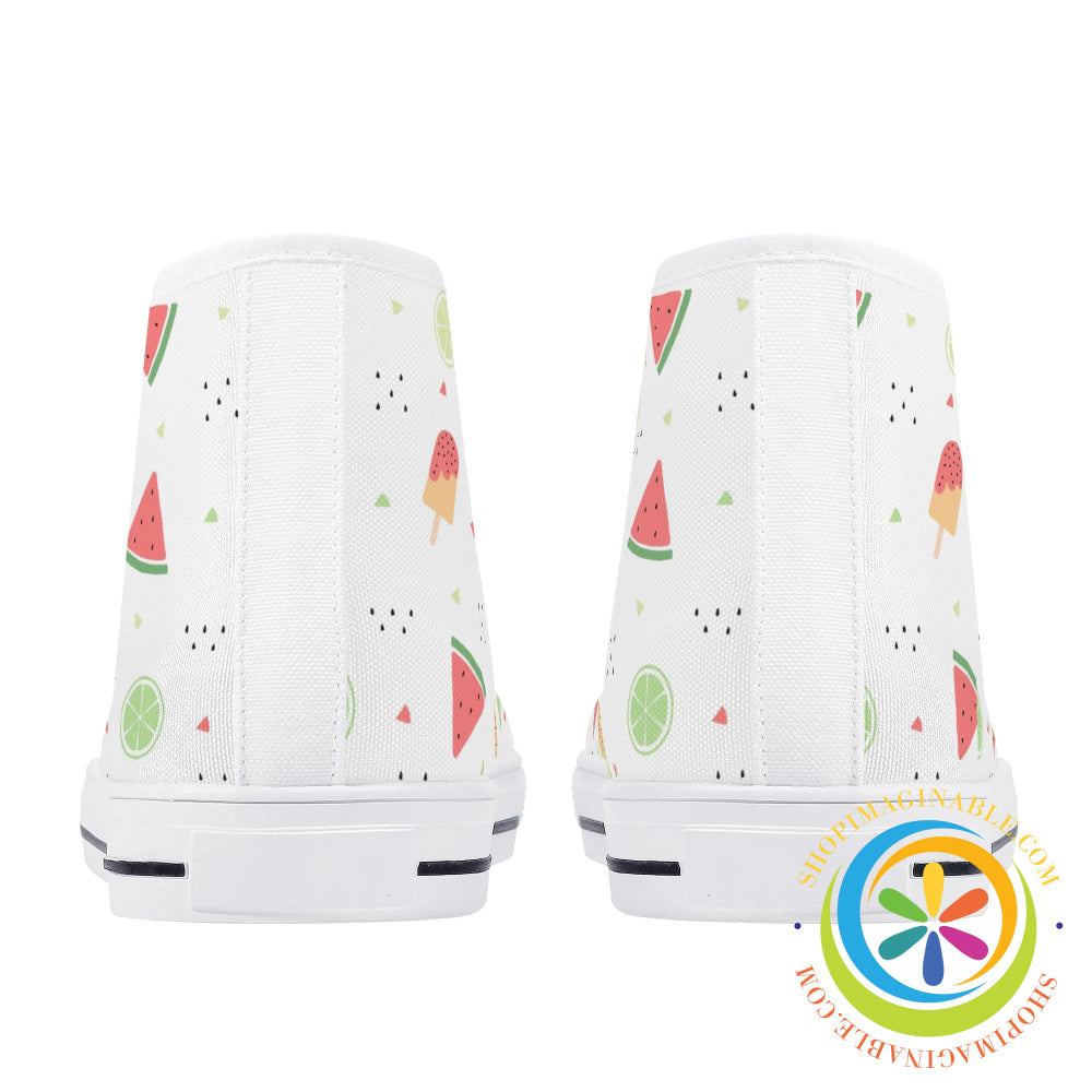 Watermelon Summer Women’s high top canvas popular shoes - Cute