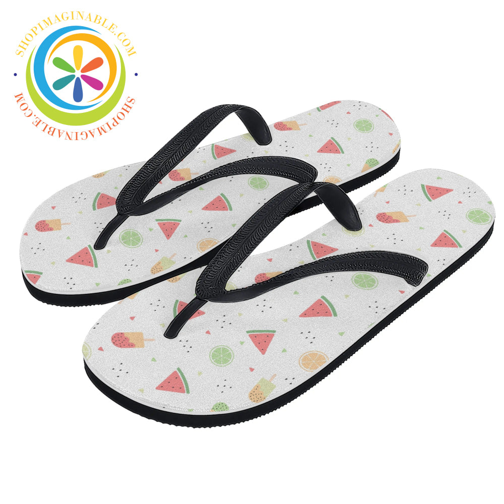 Summer Watermelon Men's & Ladies Flip-Flops-ShopImaginable.com