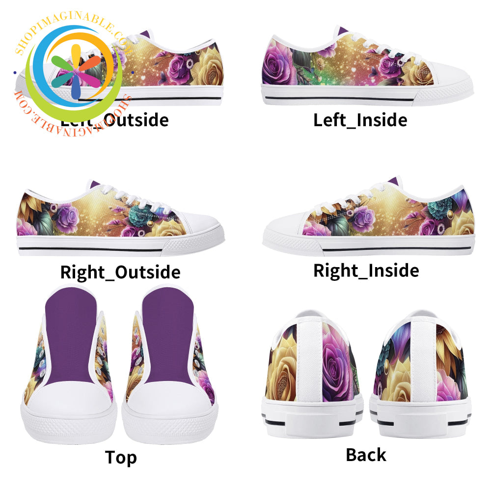 Sunflower Floral Ladies Low Top Shoes