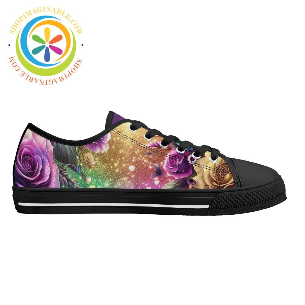 Sunflower Floral Ladies Low Top Shoes