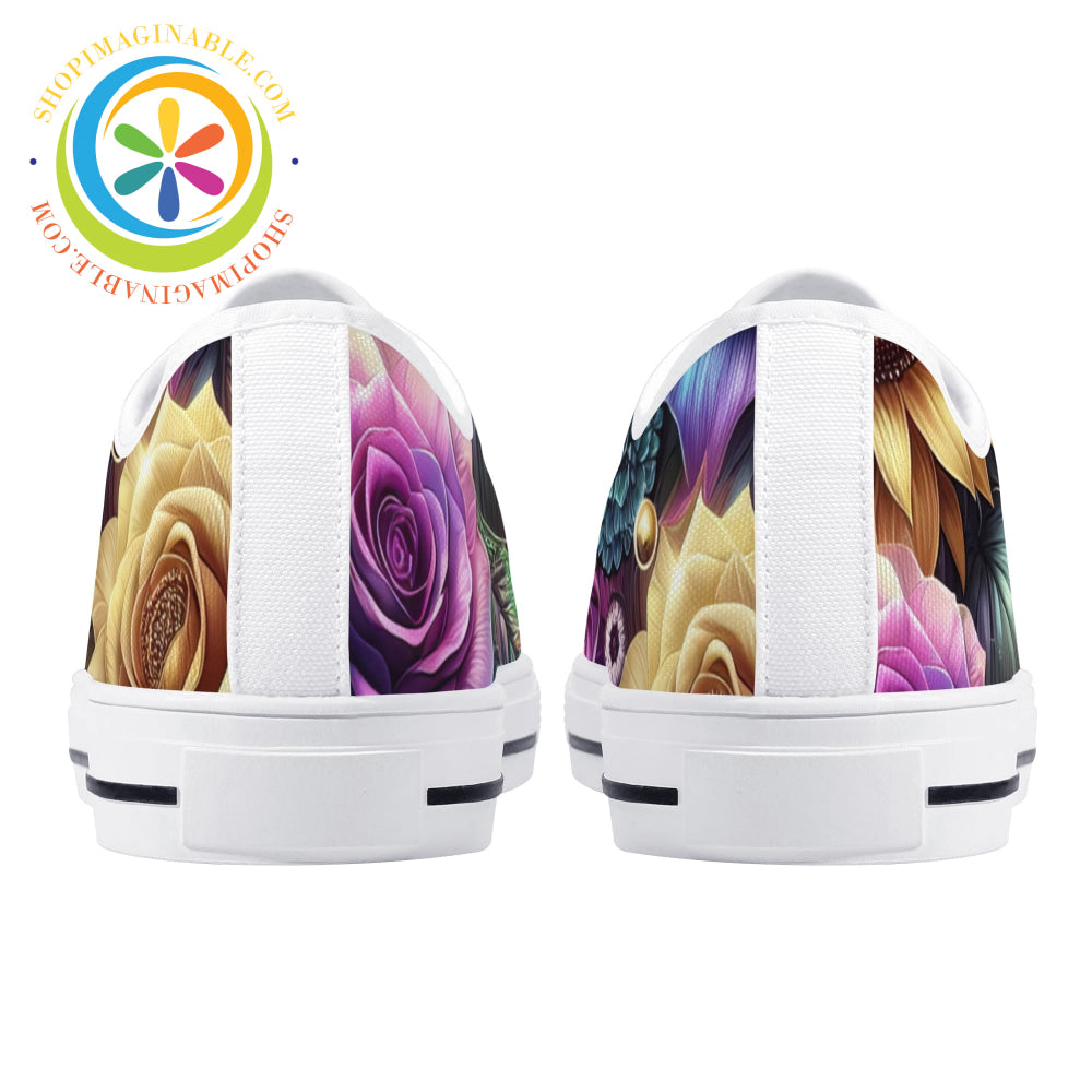 Sunflower Floral Ladies Low Top Shoes