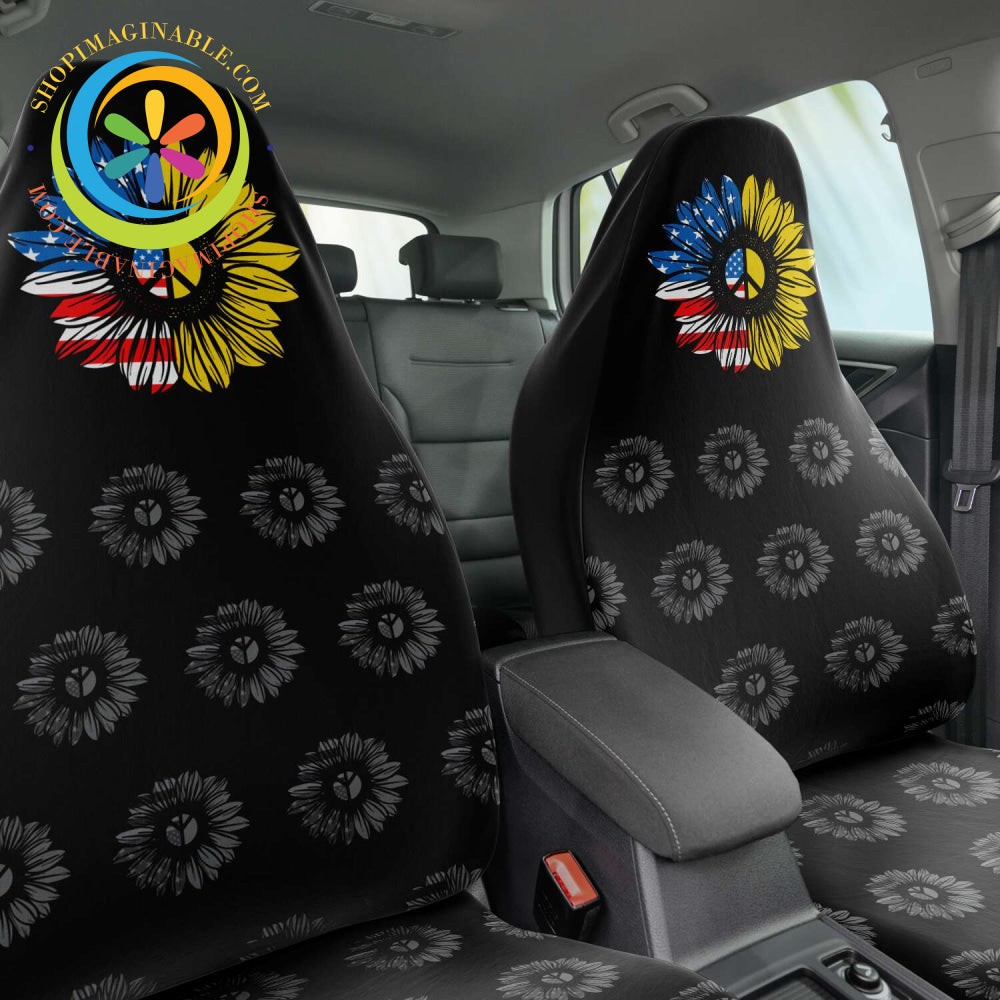 Sunflower Peace USA Car Seat Covers-ShopImaginable.com