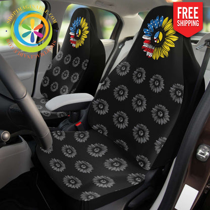 Sunflower Peace USA Car Seat Covers-ShopImaginable.com