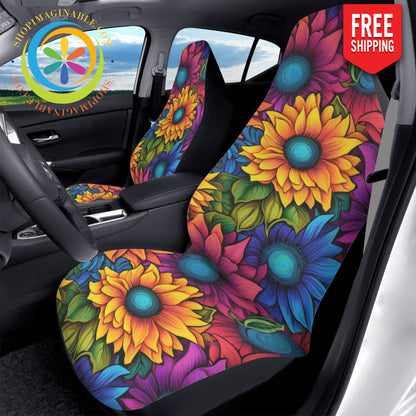 Sunflower Rainbows Car Seat Covers