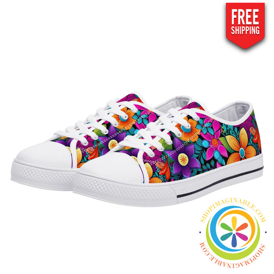 Sunny Floral Ladies Low Top Canvas Shoes Us12 (Eu44)