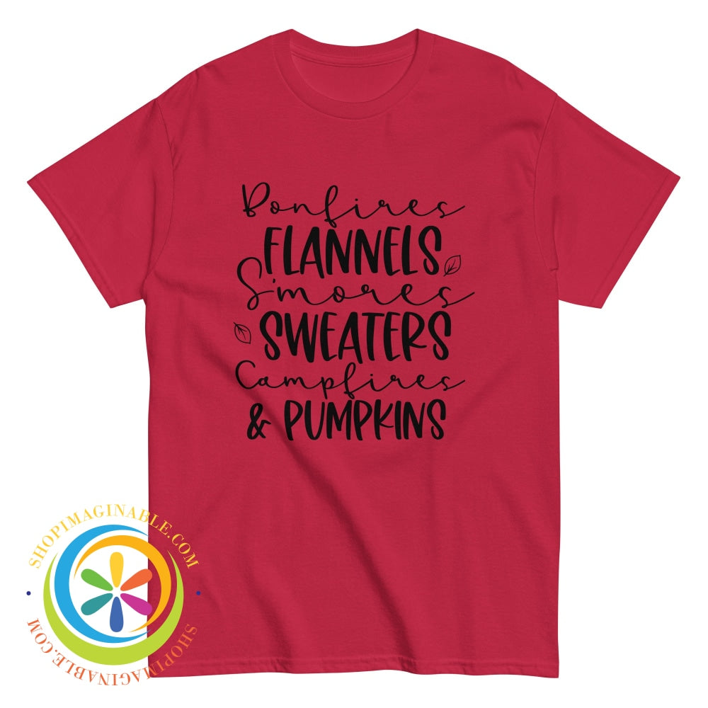 Sweaters Campfires & Pumpkins Fall Saying Unisex Tshirt-ShopImaginable.com