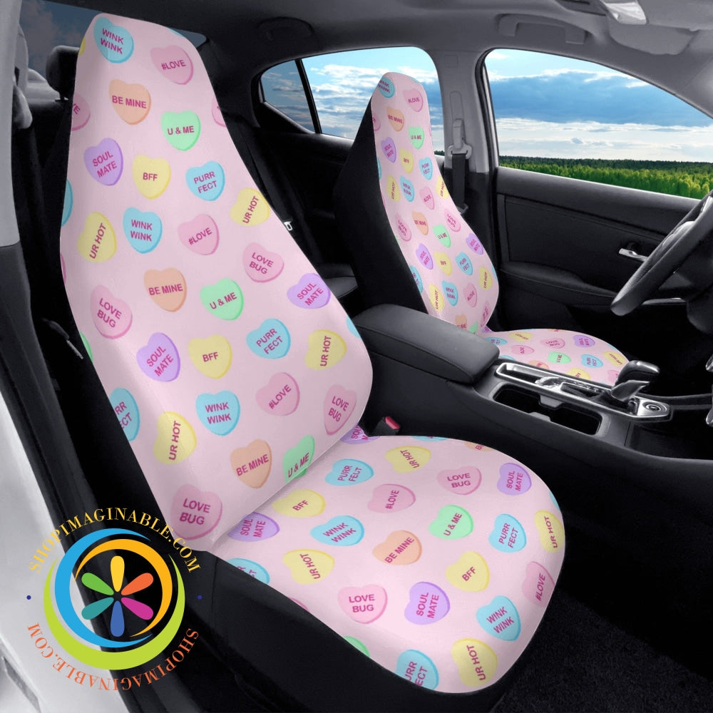 Sweet Tart Hearts Cloth Car Seat Covers