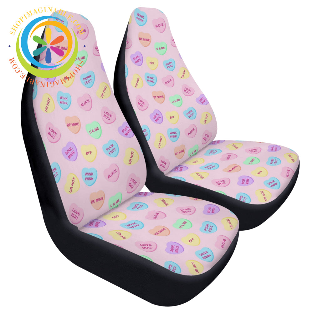 Sweet Tart Hearts Cloth Car Seat Covers