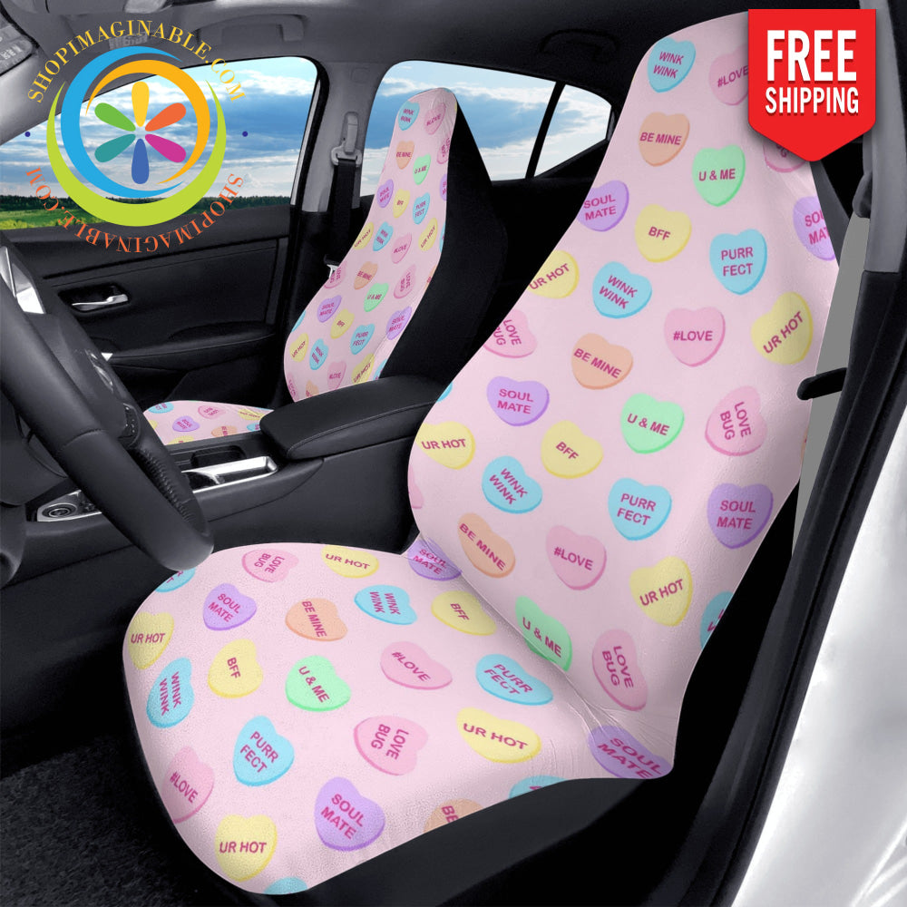 Sweet Tart Hearts Cloth Car Seat Covers