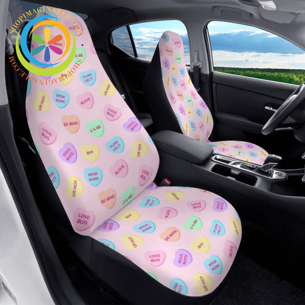 Sweet Tart Hearts Cloth Car Seat Covers