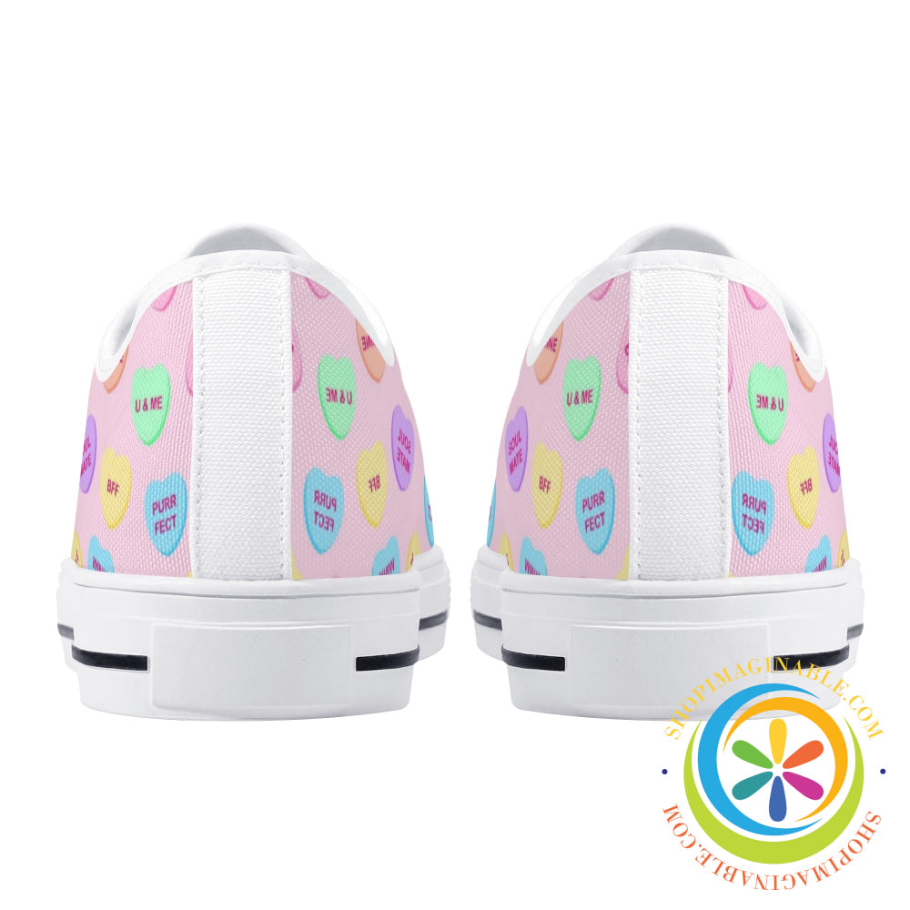 Sweettarts Hearts Ladies Low Top Canvas Shoes