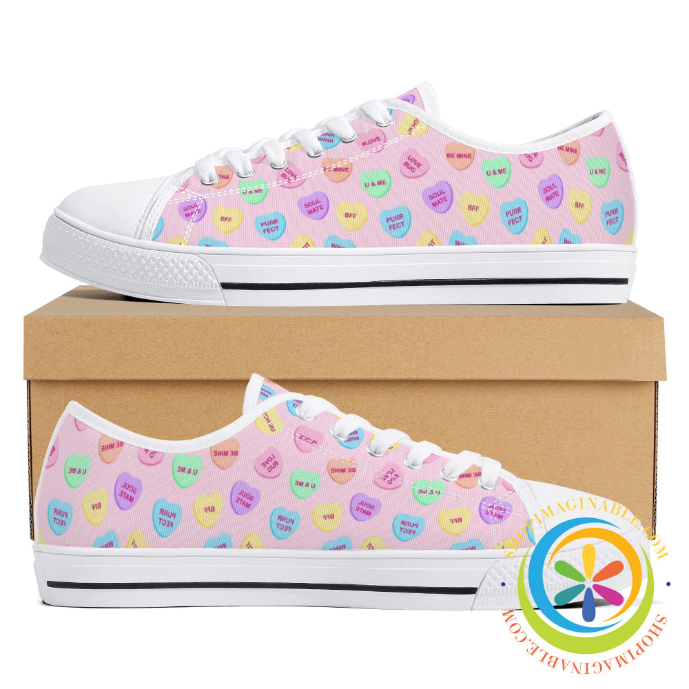 Sweettarts Hearts Ladies Low Top Canvas Shoes