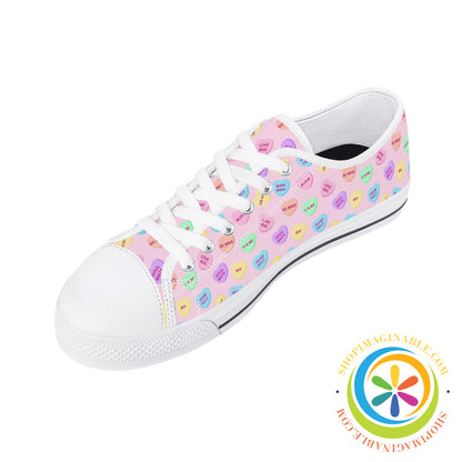 Sweettarts Hearts Ladies Low Top Canvas Shoes