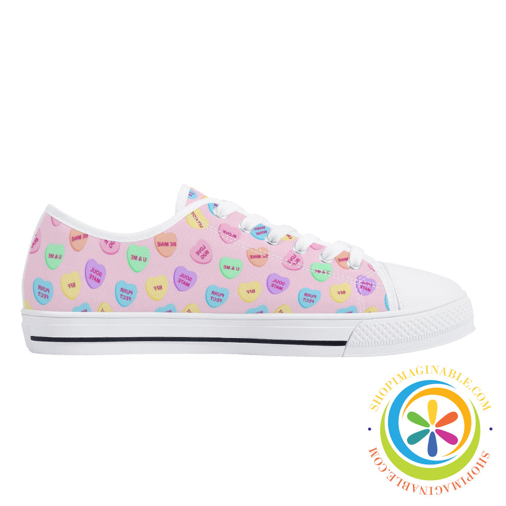 Sweettarts Hearts Ladies Low Top Canvas Shoes