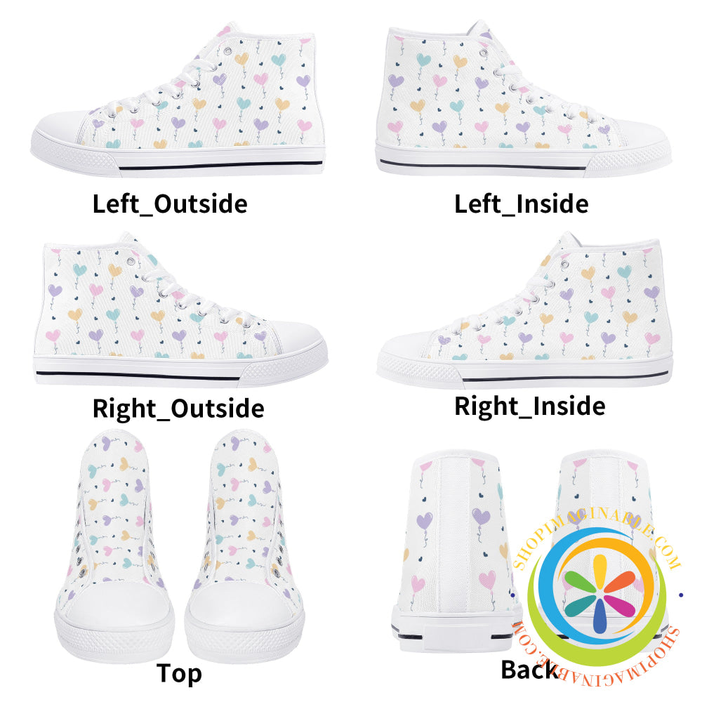 Take My Heart Ladies High Top Canvas Shoes
