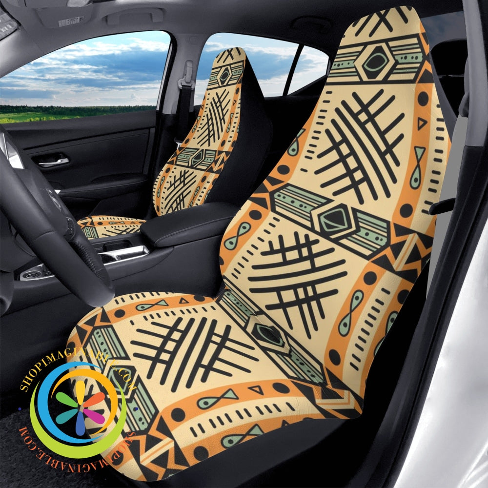 Tan Mudcloth Car Seat Covers