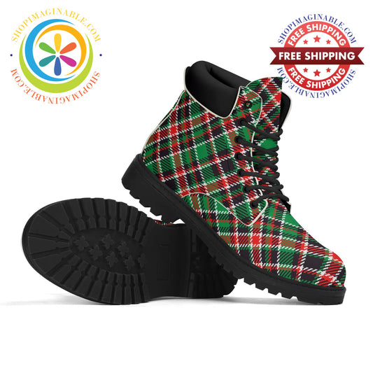 Tartan Plaid Ladies Boots Us5 (Eu35)