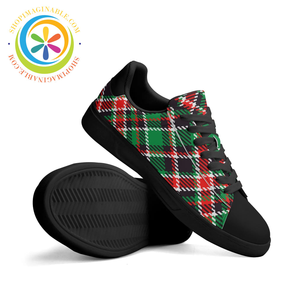 Tartan Plaid Unisex Skateboard Shoes Black / Us5.5 (Eu36)