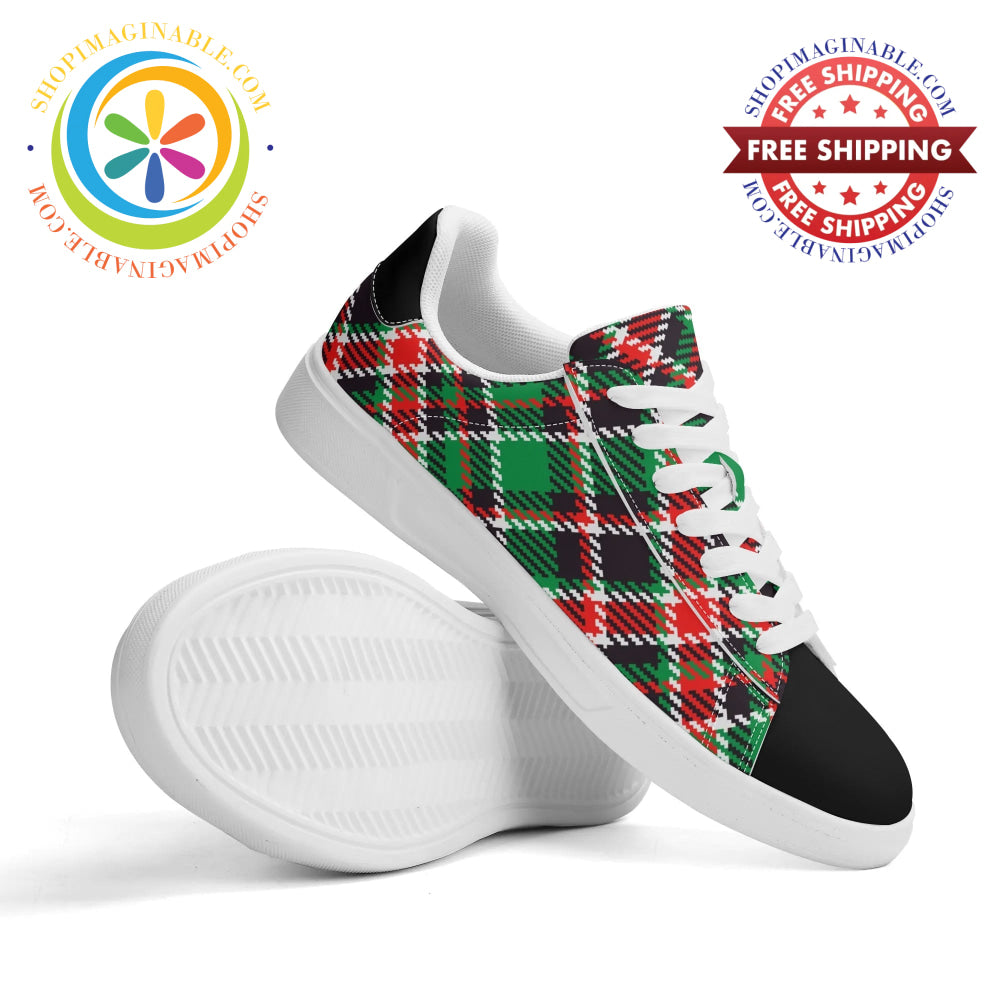 Tartan Plaid Unisex Skateboard Shoes White / Us5.5 (Eu36)