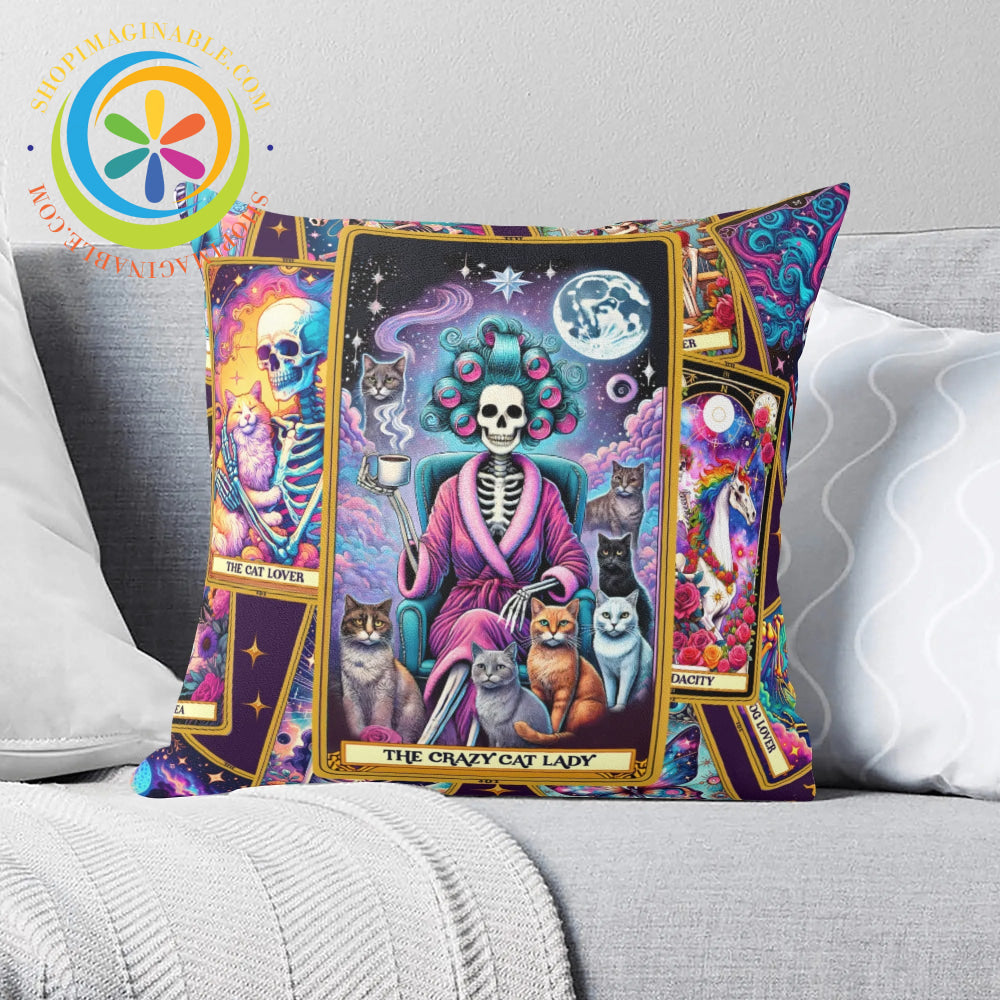 The Cat Lover Tarot Card Pillow Cover