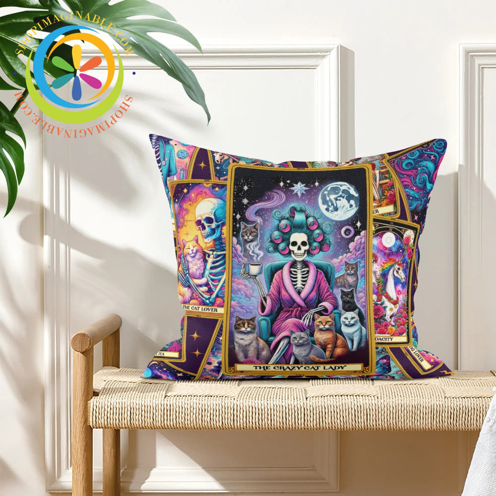 The Cat Lover Tarot Card Pillow Cover