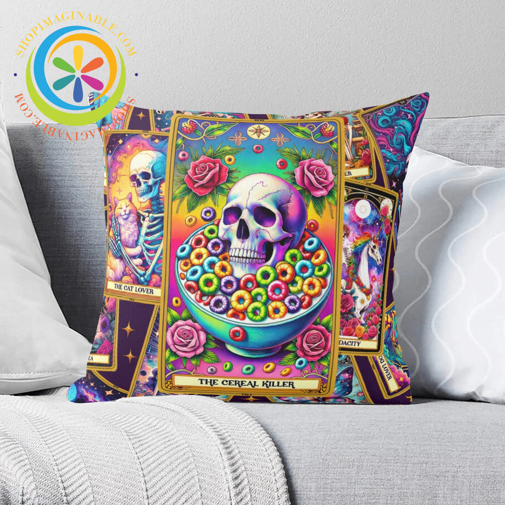 The Cereal Killer Tarot Card Pillow Cover