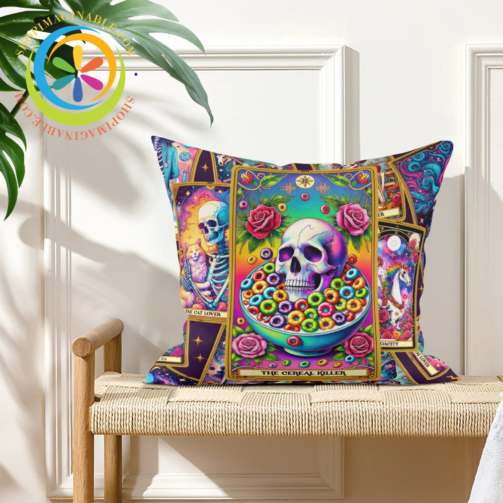 The Cereal Killer Tarot Card Pillow Cover