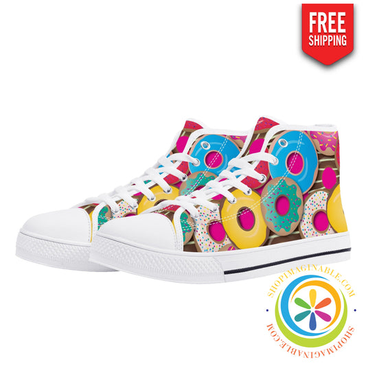 The Donut Lovers Ladies High Top Canvas Shoes Us12 (Eu44)