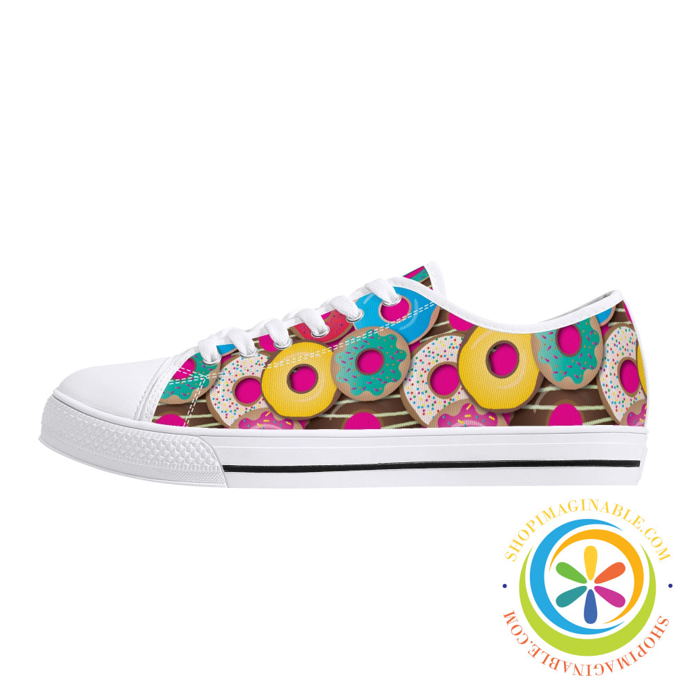 The Donut Lovers Ladies Low Top Canvas Shoes