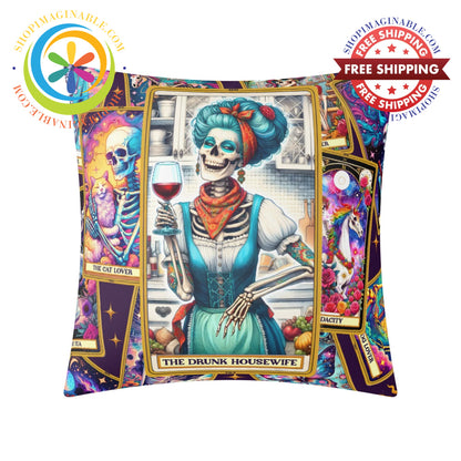 The Drunk House Wife Tarot Pillow Cover