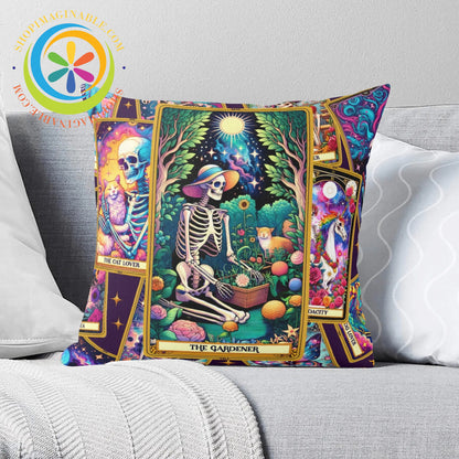 The Gardeners Tarot Card Pillow Cover Pillow Cover