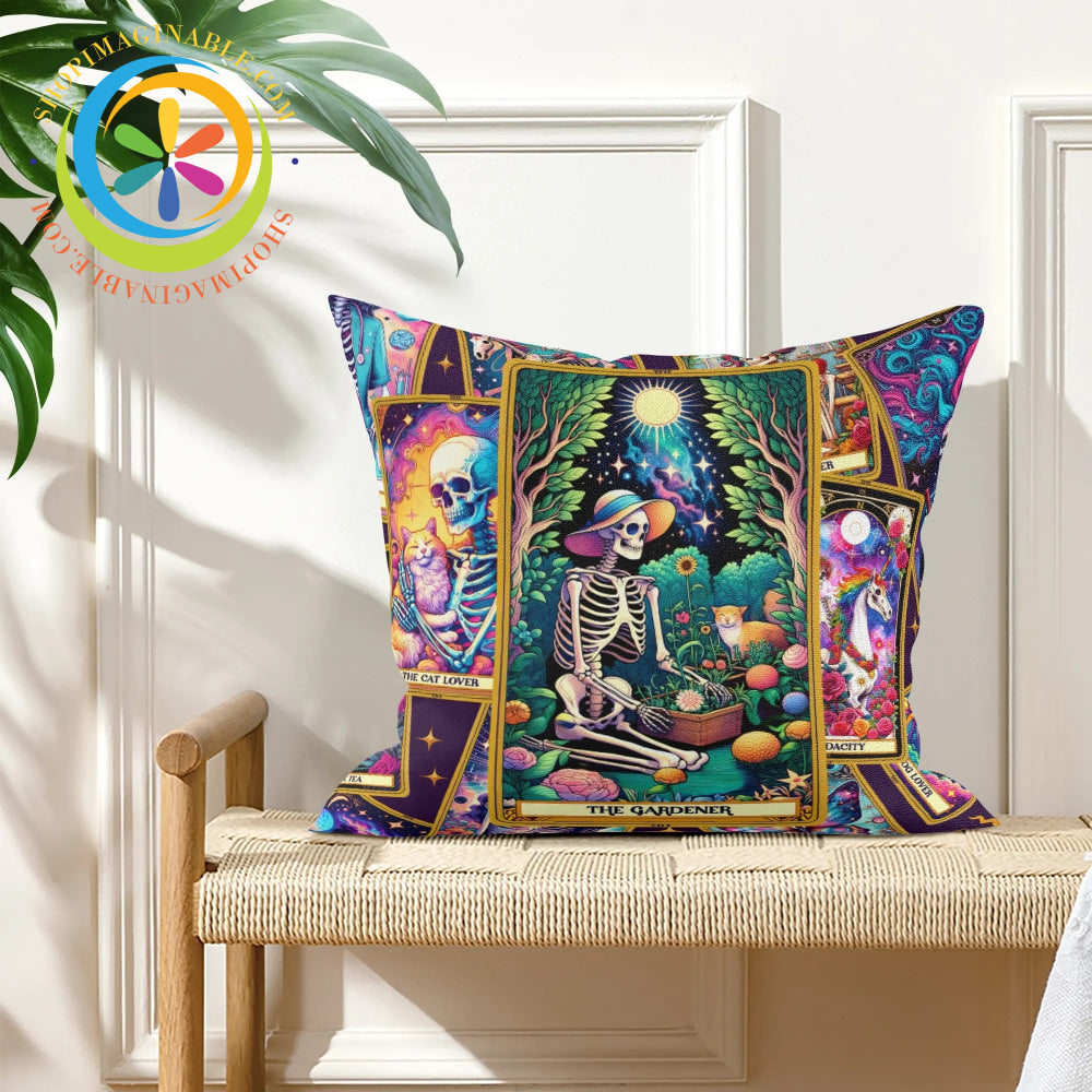 The Gardeners Tarot Card Pillow Cover Pillow Cover