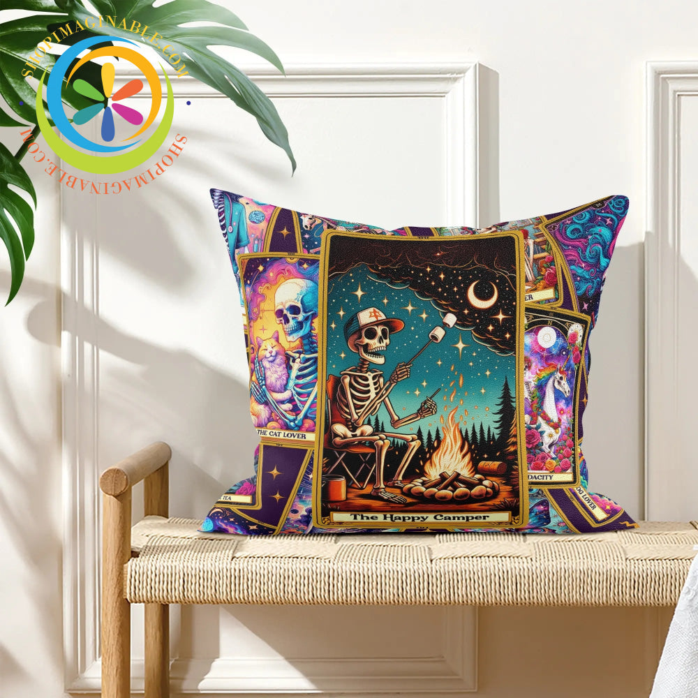 The Happy Camper Tarot Pillow Cover