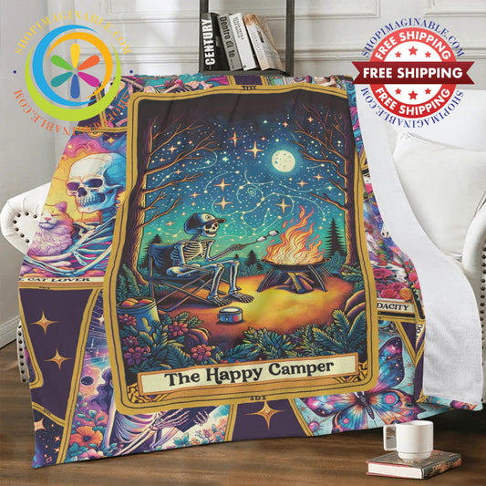 The Happy Camper Tarot Premium Fleece Blanket