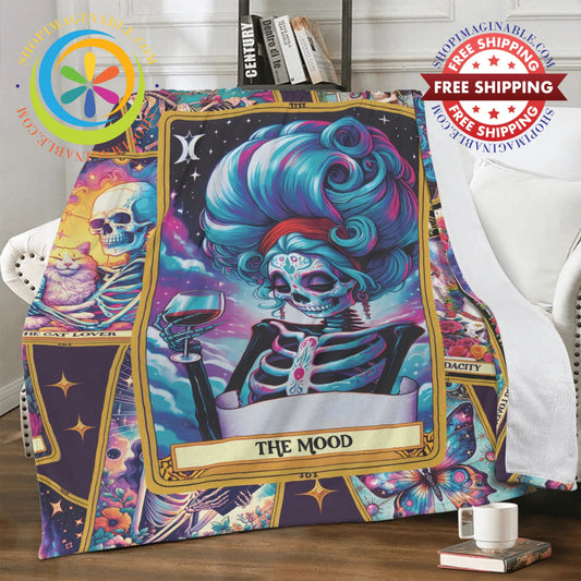 The Mood Wine Tarot Premium Fleece Blanket