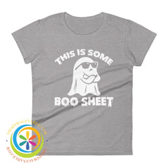 This Is Some Boo Sheet Funny Halloween Ladies T-Shirt Heather Grey / S T-Shirt