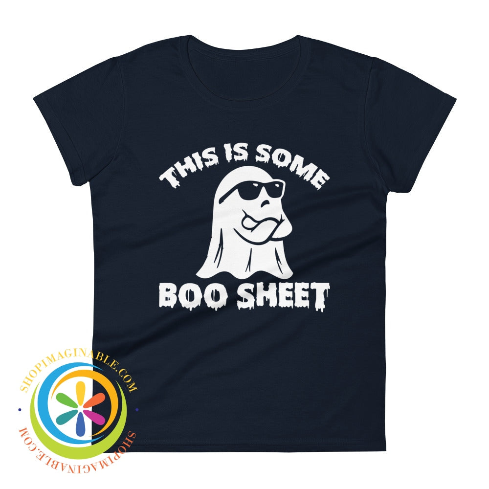 This Is Some Boo Sheet Funny Halloween Ladies T-Shirt Navy / S T-Shirt