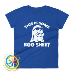 This Is Some Boo Sheet Funny Halloween Ladies T-Shirt Royal Blue / S T-Shirt