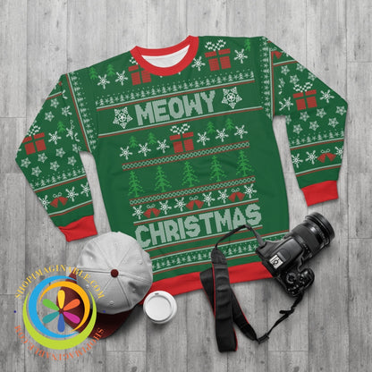 Ugly Christmas - Meowy Unisex Sweatshirt All Over Prints