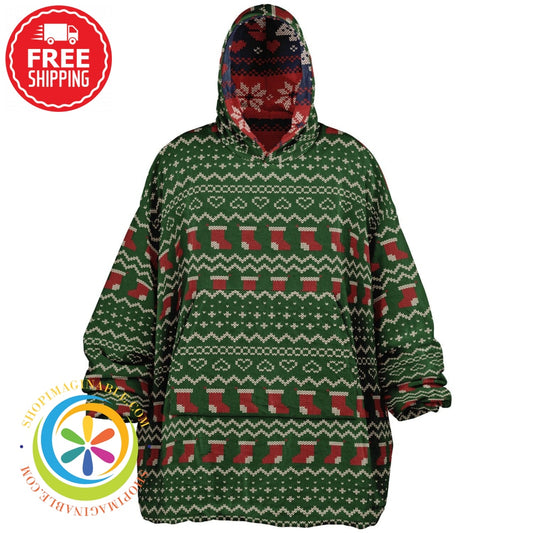 Ultimate Reversible Ugly Christmas Sweater Snug Hoodie Adult - Aop