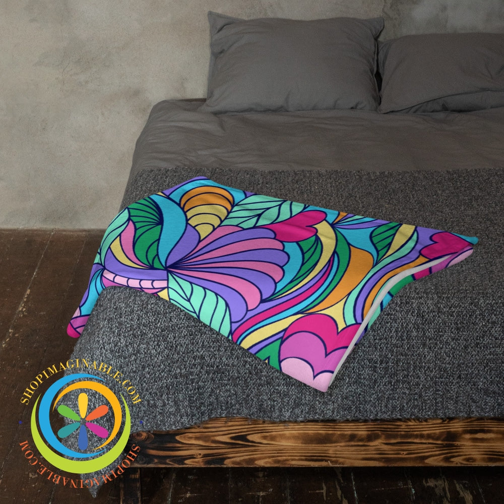 Vibrant Doodle Colors Throw Blanket