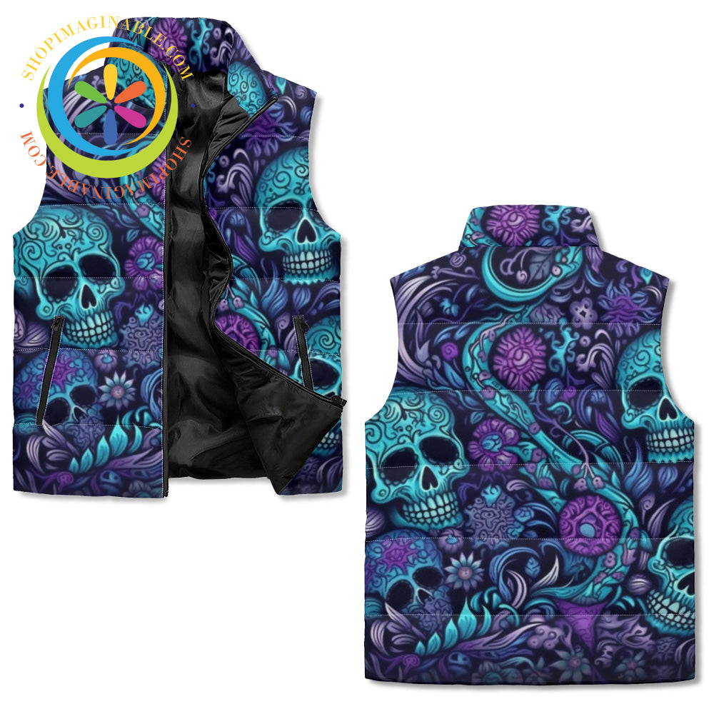 Vibrant Skulls Puffer Vest