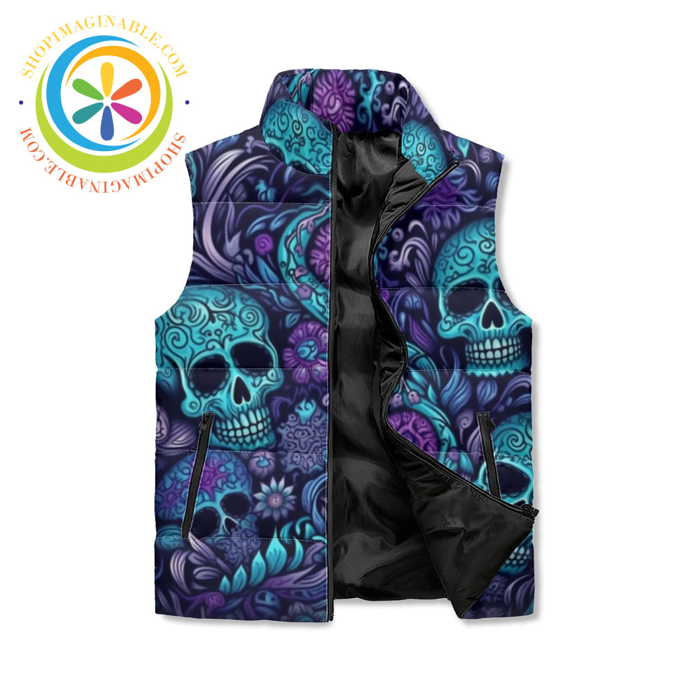 Vibrant Skulls Puffer Vest