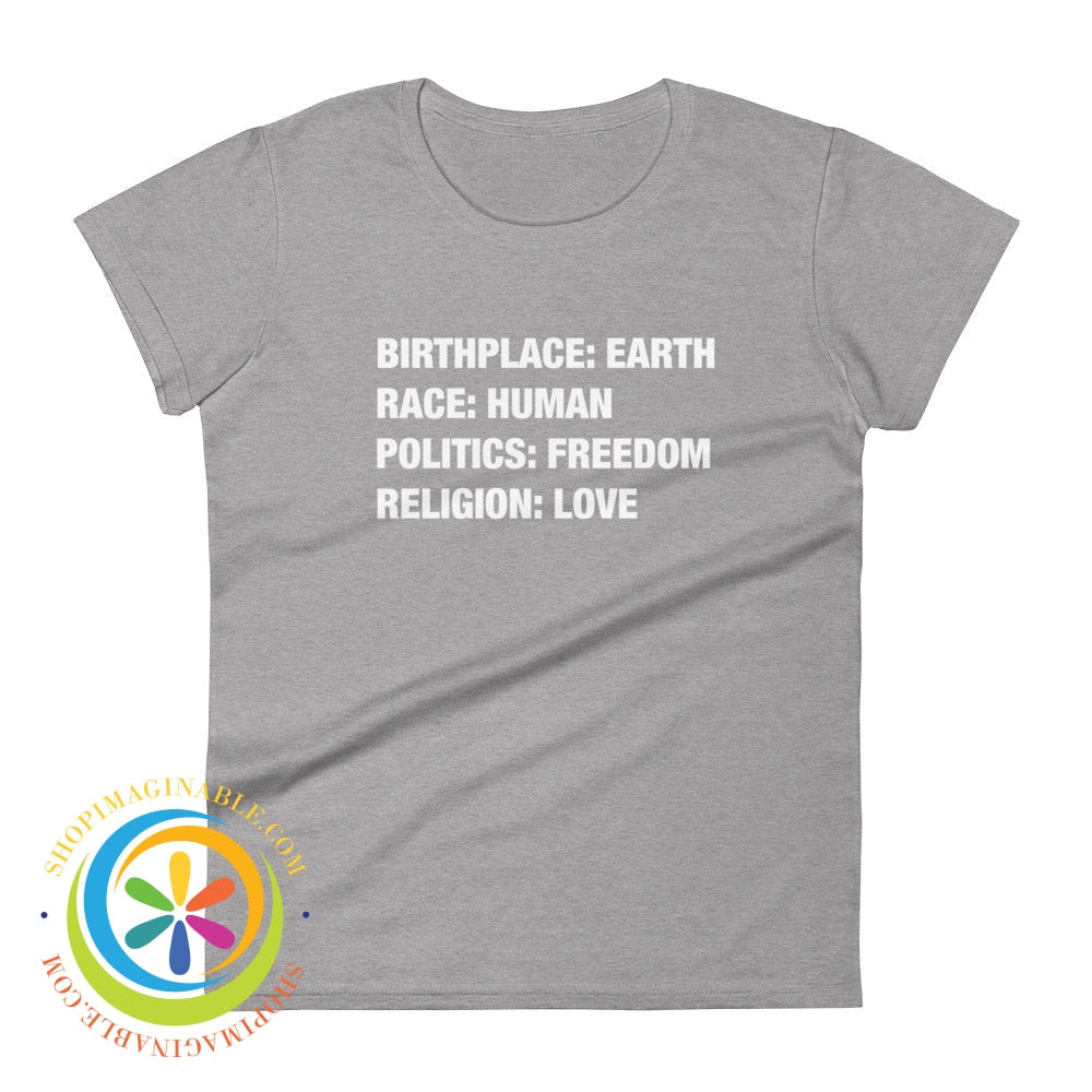 We Are One Womens Short Sleeve T-Shirt Heather Grey / S