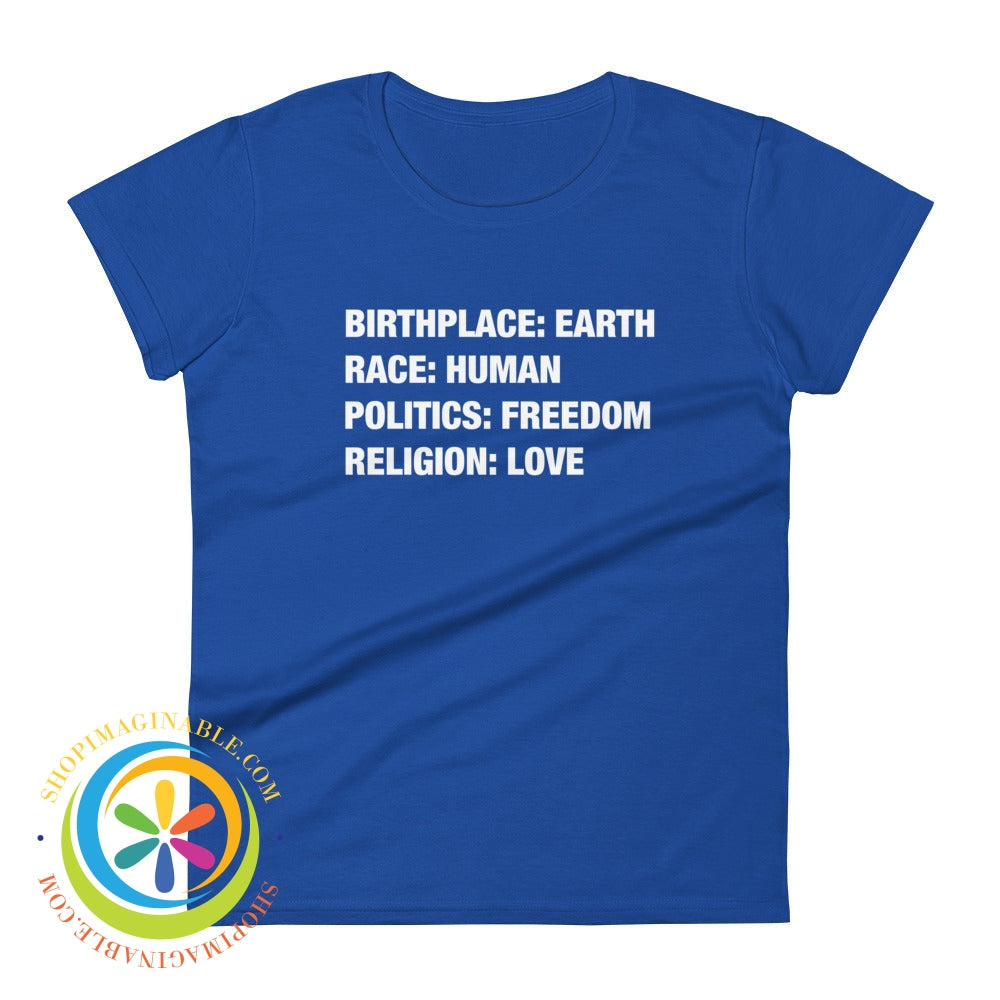 We Are One Womens Short Sleeve T-Shirt Royal Blue / S