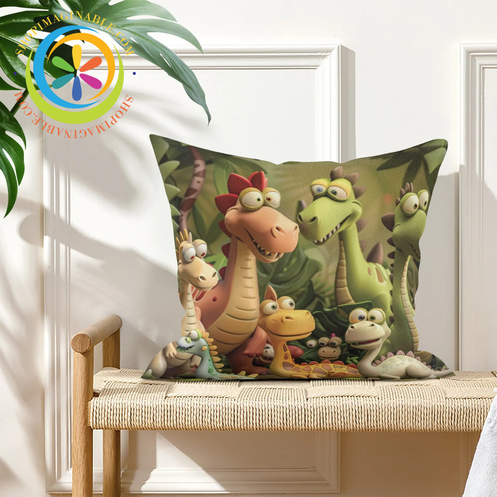 Whimsical Dionosaur Pillow Case