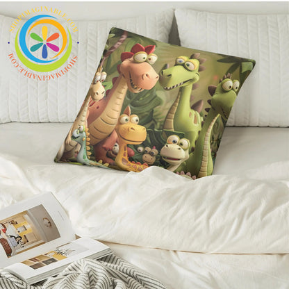 Whimsical Dionosaur Pillow Case