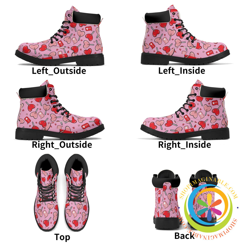 Whimsical Hearts Womens Boots